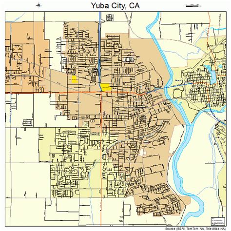 Yuba City California Street Map 0686972