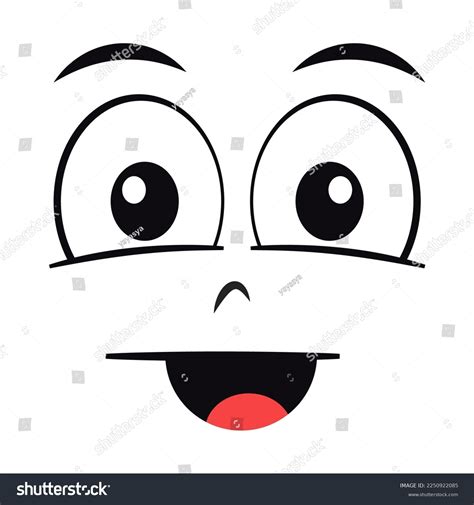 Cartoon Happy Grinning Face Vector Illustration Stock Vector (Royalty Free) 2250922085 ...