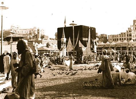 Muslims visit the Kaaba, during a pilgrimage to Mecca, Saudi Arabia; September 7, 1954. Visit ...