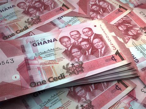Ghana Money. Ghanian Cedi Banknotes. 1 GHS Cedis Bills. 3d Illustration ...