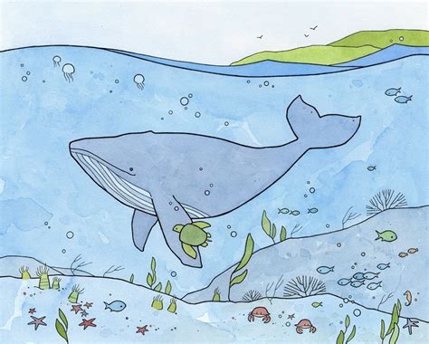 Underwater Drawing, Ocean Drawing, Whale Drawing, Art Drawings For Kids, Drawing For Kids, Easy ...