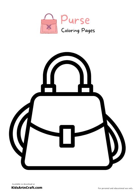 Purse Coloring Pages For Kids – Free Printable - Kids Art & Craft