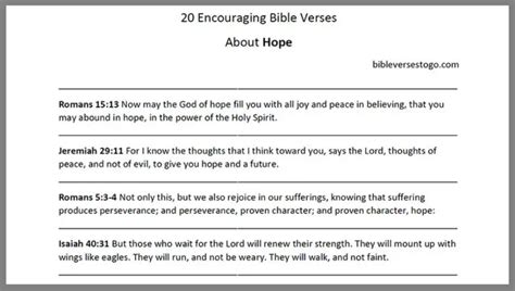 Hope Bible Verses – DOWNLOAD – Encouraging Bible Verses