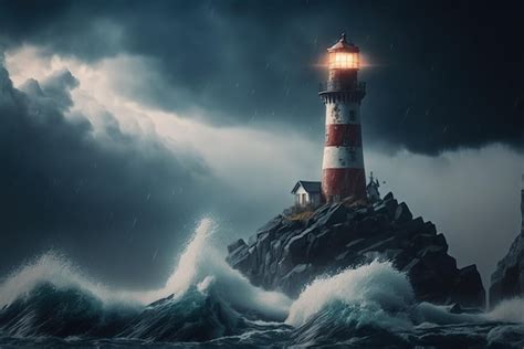 Premium Photo | Storm at the lighthouse