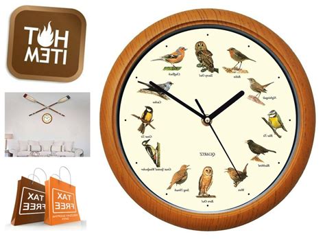 12" Singing Bird Wall Clock Battery Operated Hourly