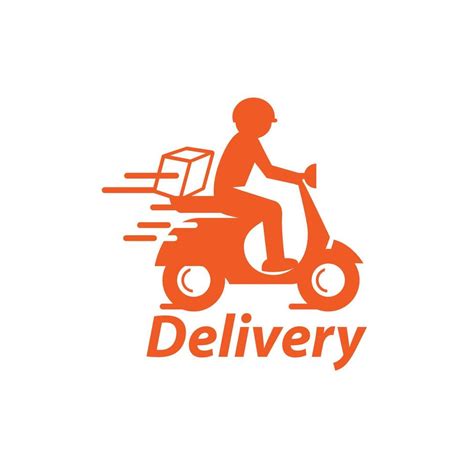 Motorbike Delivery Man Logo. Icon Symbol Vector Template. 19796973 Vector Art at Vecteezy