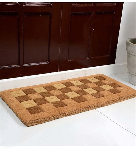 Buy Brown Coir Geometric Pattern 36X18 Inch Stain Resistant Door Mat by Saral Home Online ...