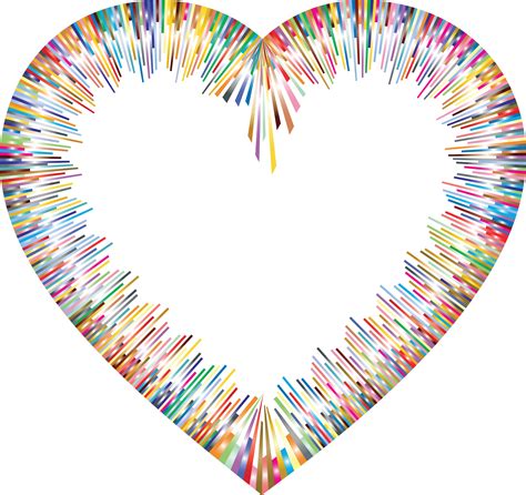 Free Clipart Of A Colorful Abstract Heart Border