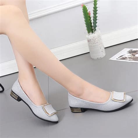 Woman Flats Low Heels Dress Shoes Sequined cloth Women Shoes ...