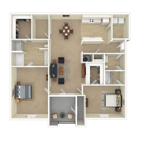 Floor Plans of Grove Park Apartments in Tallahassee, FL