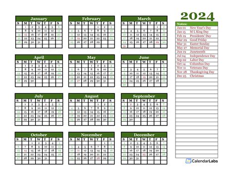 2024 Yearly Calendar Landscape Printable 2020 - Ellie Tuesday