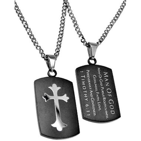 Christian Dog Tag Man of God, Bible Quote Necklace with Stainless Steel ...