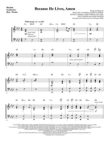 Because He Lives, Amen (arr. Ed Hogan) - Rhythm by Ed Hogan - Choir - Digital Sheet Music ...