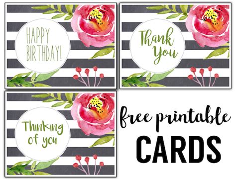 Free Printable Greeting Cards {Thank You, Thinking of You, Birthday} - Paper Trail Design