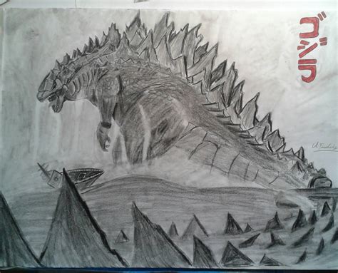 Godzilla Pencil Drawing - bestpencildrawing