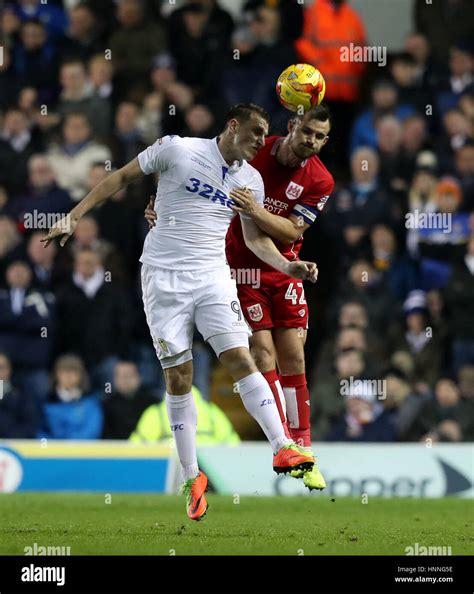 Bristol City's Bailey Wright (right) and Leeds United's Chris Wood ...