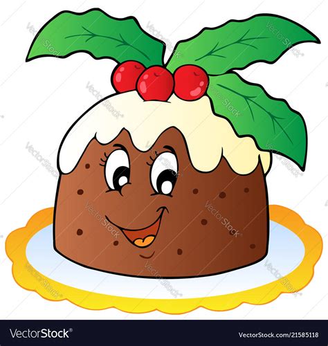 Cartoon christmas pudding Royalty Free Vector Image