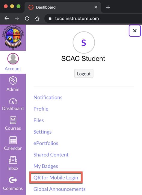 Login to Canvas Student mobile app : San Carlos Apache College