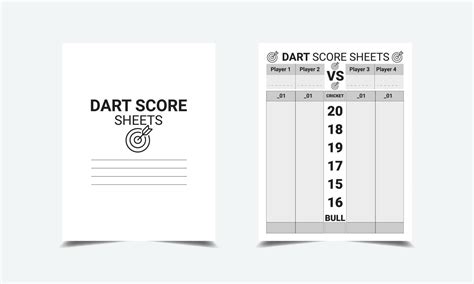 Dart Score Sheets logbook planner template design for Low content KDP interior 20402872 Vector ...