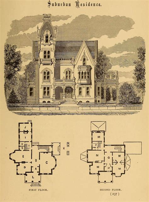 Design for a Suburban Residence | Victorian house plans, Gothic ...