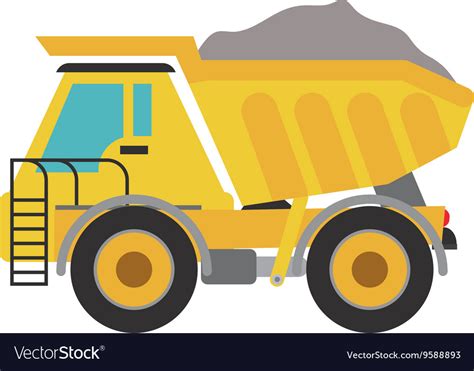 Dump truck icon under construction concept Vector Image