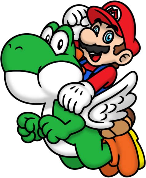 Mario and Winged Yoshi by Lwiis64 on DeviantArt