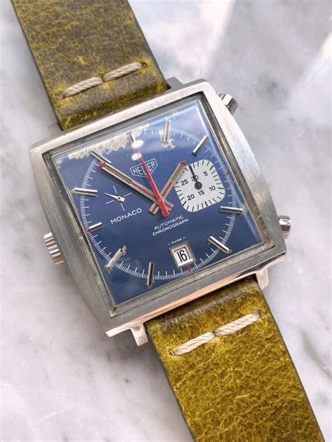 Serviced Vintage Heuer Monaco Chronograph Blue Dial 1533 | Vintage ...