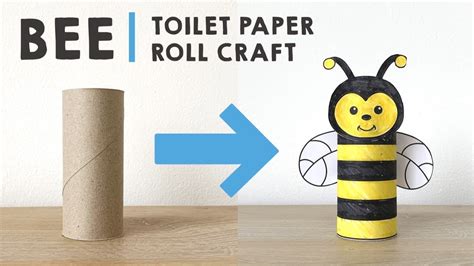 Bee toilet paper roll craft - FREE TEMPLATE - EASY CRAFT FOR KIDS - YouTube