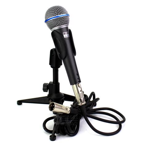 BT58 Professional Wired Handheld Vocal Dynamic Microphone Holder Desk Mic Stand With XLR Audio ...