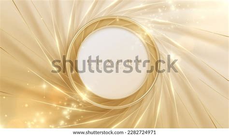 Gold Circle Frame Golden Light Effects Stock Vector (Royalty Free ...