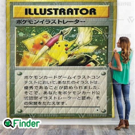 Pikachu Pokemon ILLUSTRATOR Card Quilt Blanket - Q-Finder Trending Design T Shirt