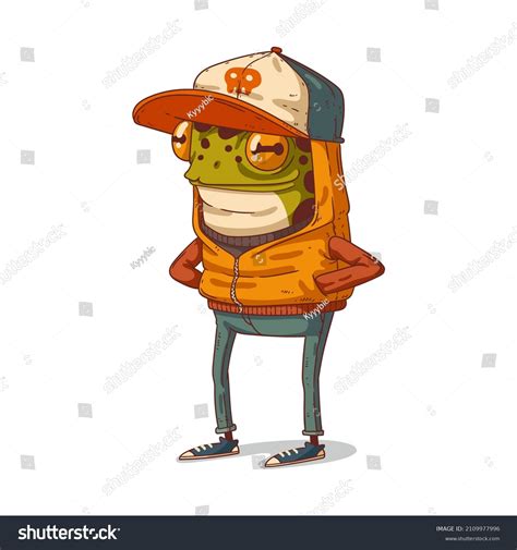 Cool Humanized Frog Dude Isolated Vector Stock Vector (Royalty Free ...