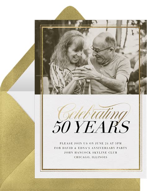 50th Wedding Anniversary Invitations: Wording Ideas and Designs