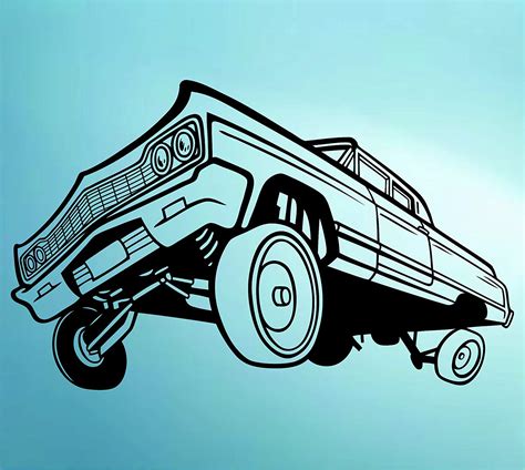 Lowrider Car With Hydraulics Decal Sticker Wall Mural - Easy Lowrider ...