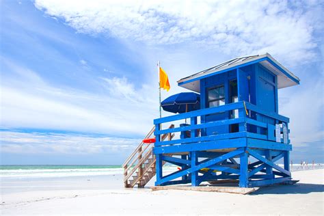 Siesta,Key,Beach,,Florida,Usa,,Colorful,Lifeguard,House,On,A - Best ...