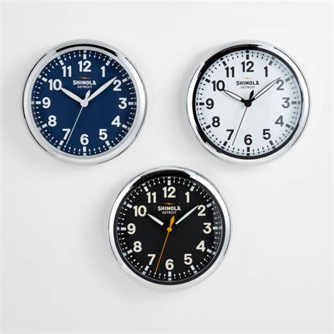 Shinola Runwell Chrome Wall Clocks | Crate & Barrel