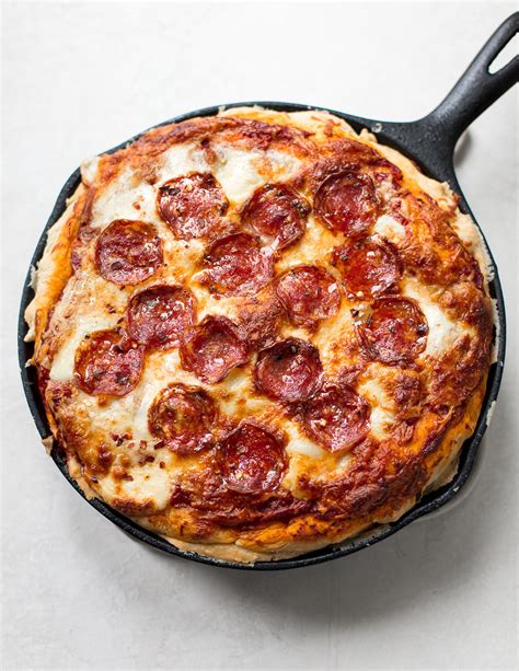 Hot & Gooey Cast Iron Deep Dish Pizza - Familystyle Food