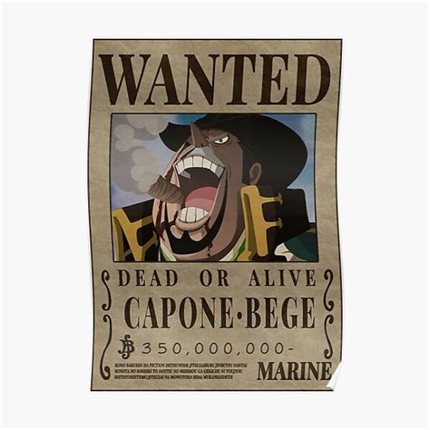 "Capone Bege Bounty One Piece Fire Tank Pirates Wanted Poster" Poster for Sale by OnePieceWanted ...