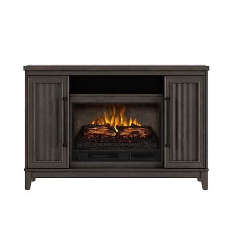 SCOTT LIVING BLAINE 54 in. Freestanding Media Console Wooden Electric Fireplace in Dark Brown ...