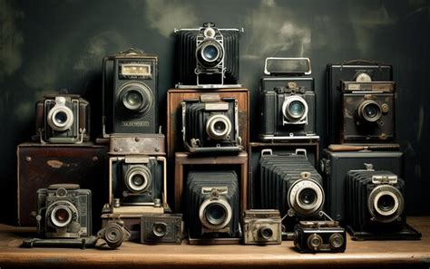 Premium AI Image | Vintage Camera Collection Stories