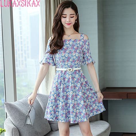 New Arrival 2018 Women Summer Dress Korean Style Sweet Floral Dress ...