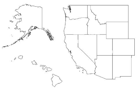 Blank Western United States Map - Amargo Marquita