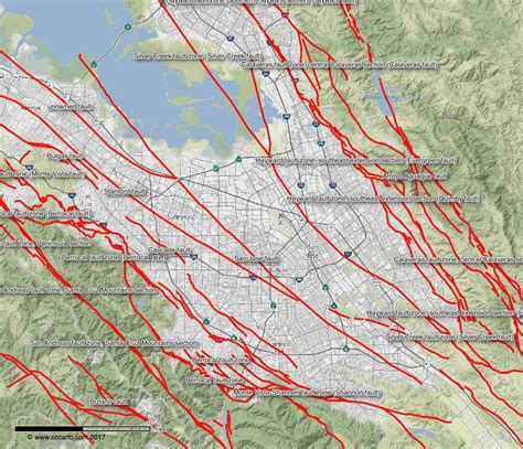 San Jose Earthquake Faults Map - Bay Area Faults