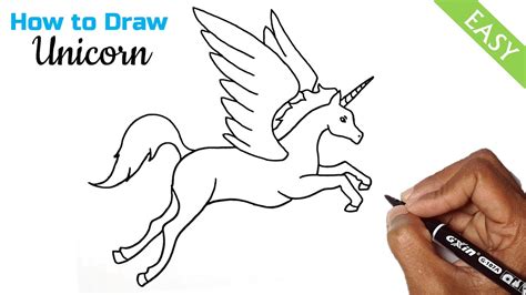 How to Draw a Cute Unicorn With Wings | Unicorn Drawing Step by Step | Unicorn Ki Drawing Easy ...