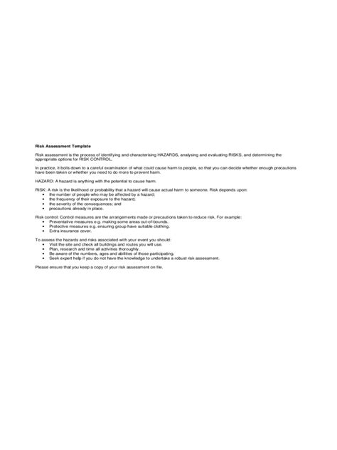 Risk Assessment Checklist Sample - Edit, Fill, Sign Online | Handypdf