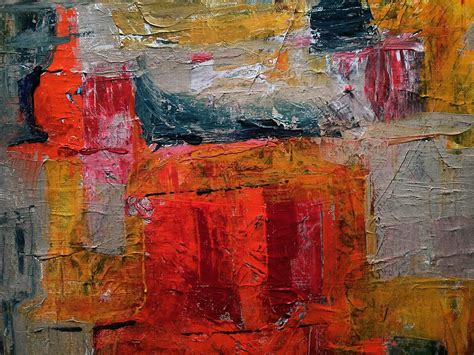 Red, Gray, and Yellow Abstract Painting · Free Stock Photo