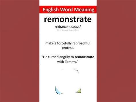 English meaning of remonstrate | Word of the day! #shorts #vocabulary ...