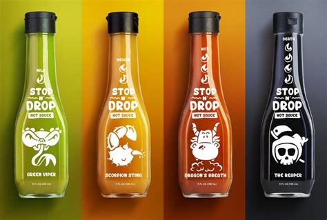 Branding and Packaging Design for a line of Hot Sauces : graphic_design | Hot sauce packaging ...