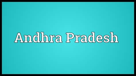 Andhra Pradesh Meaning - YouTube