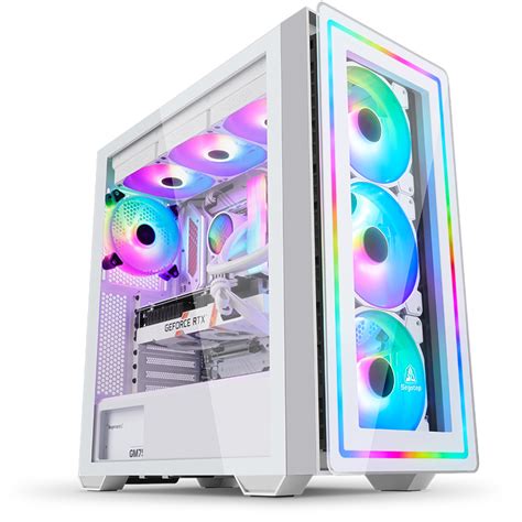 Segotep Gank 360-RGB Full-Tower Eatx PC Case, White Desktop Gaming ...